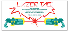 Laser  Birthday Party on Laser Tag Party Event Birthday Party Invitations